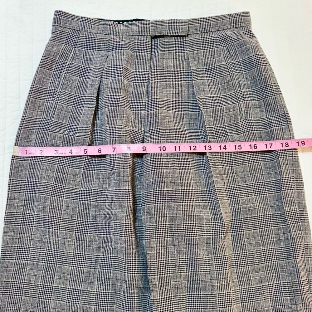 Vintage 90s Armani Collezioni Wool/Linen Trouser Pants Tan/Black Women’s Size 6 - Picture 11 of 11